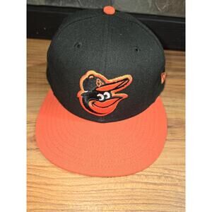 Baltimore Orioles MLB Baseball Cap Hat Size 7 3/8 New Era Black/Orange